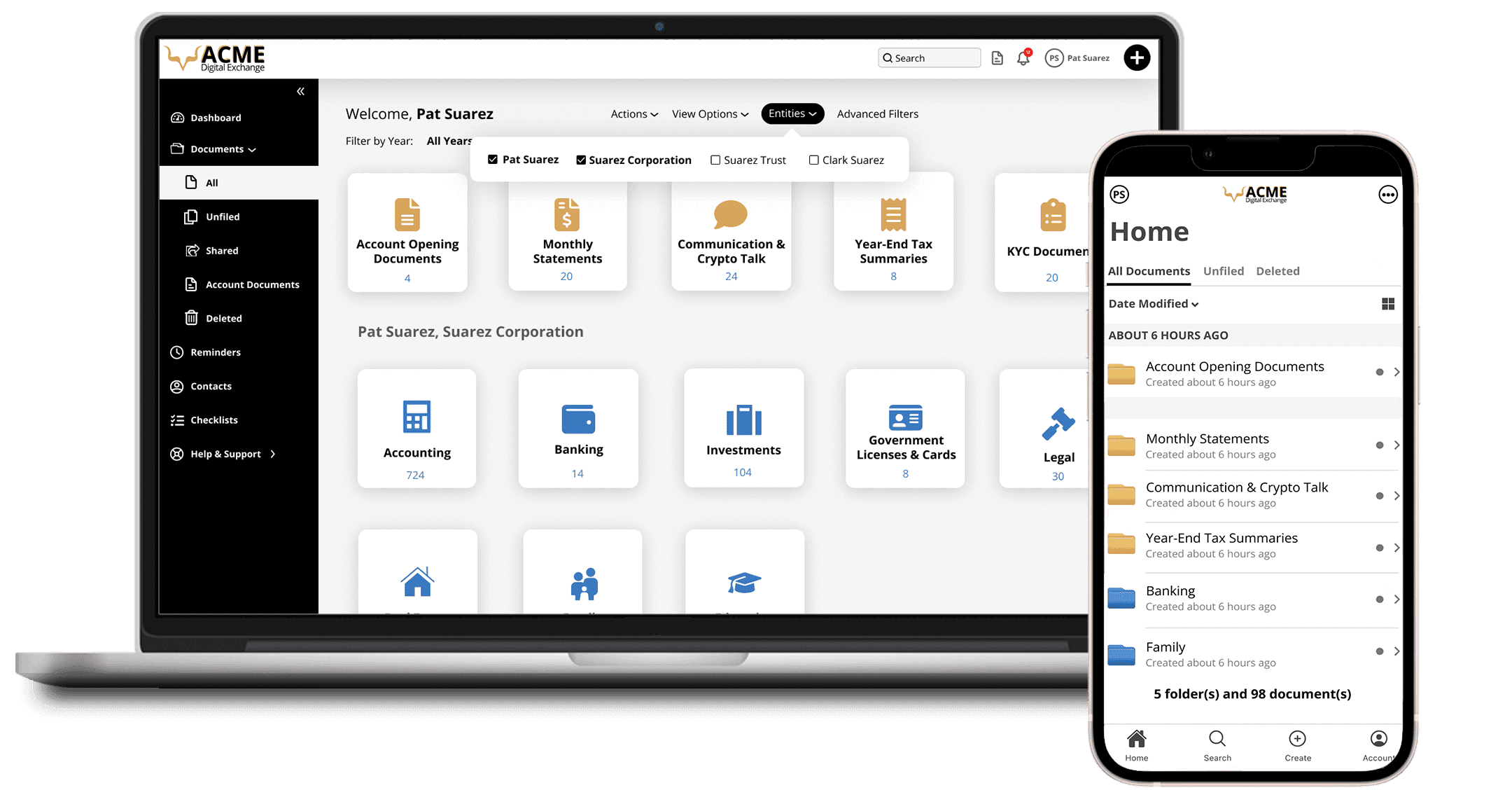ACME Cryptocurrency Digital Exchange Mockup