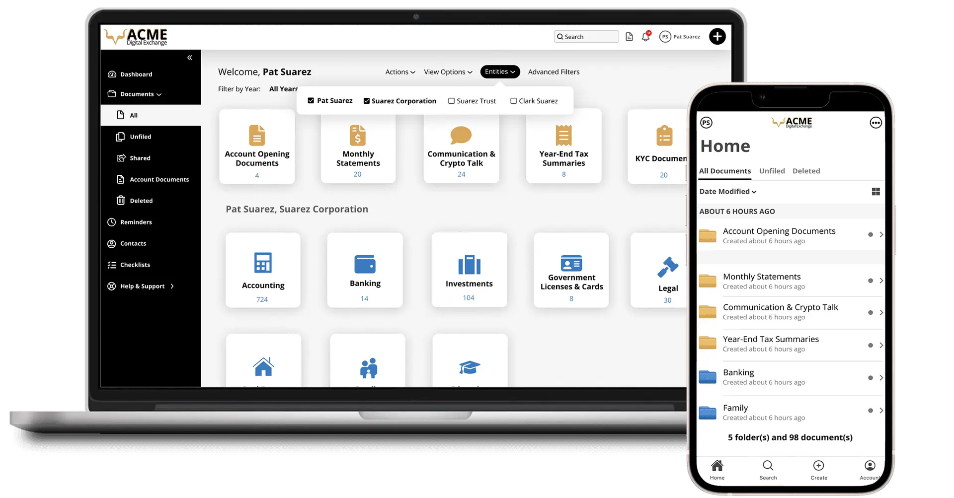 ACME Cryptocurrency Digital Exchange Mockup