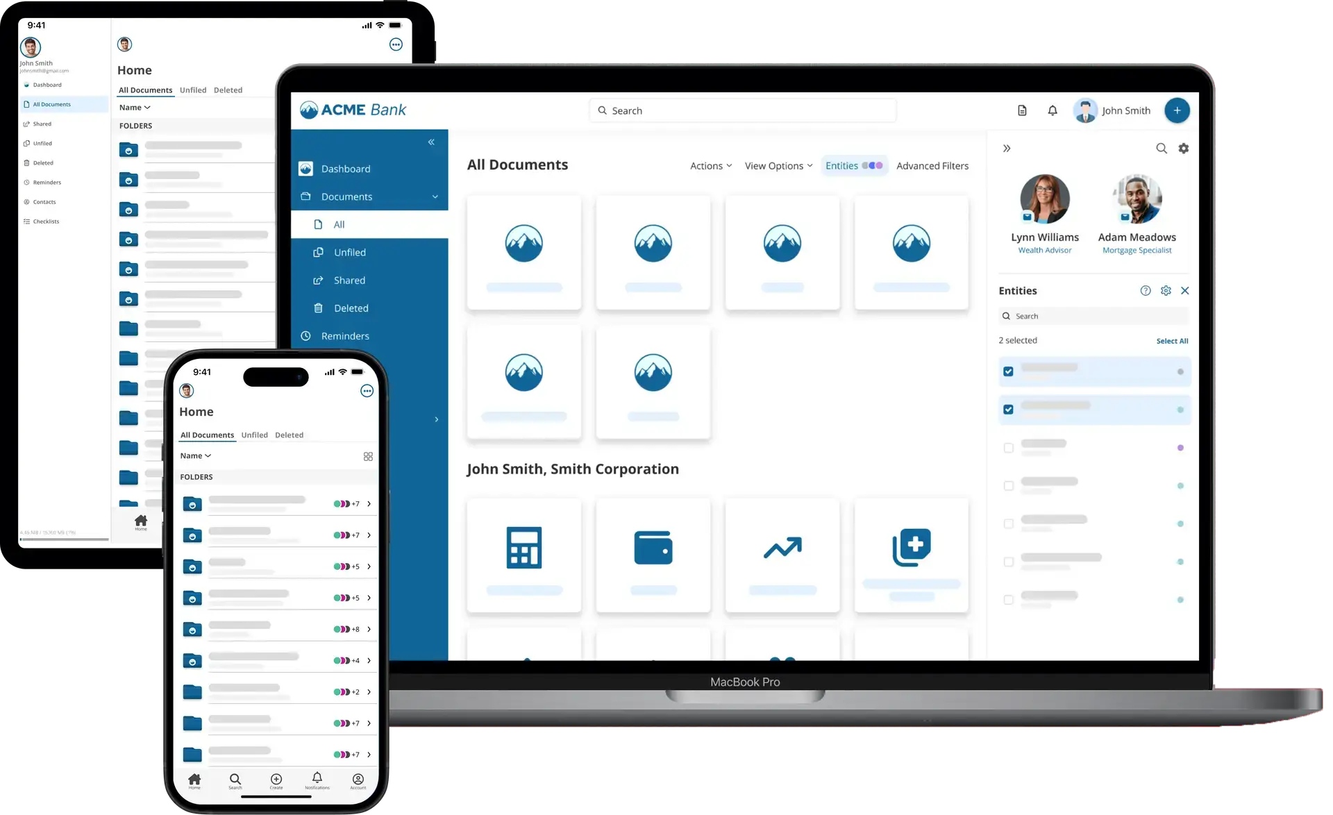 ACME Bank - All Devices Low-Fi - Whitelabeled Digital Vault from FutureVault