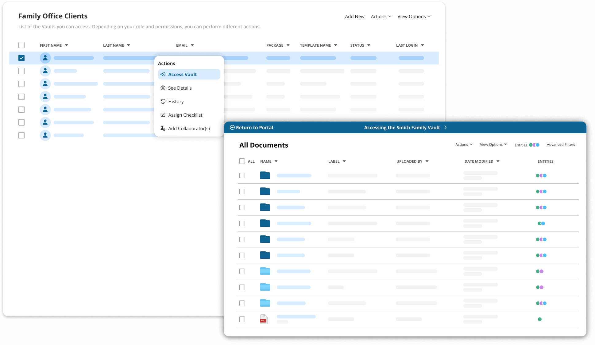 Structure and Organization - FutureVault - Viewing Family Office Clients