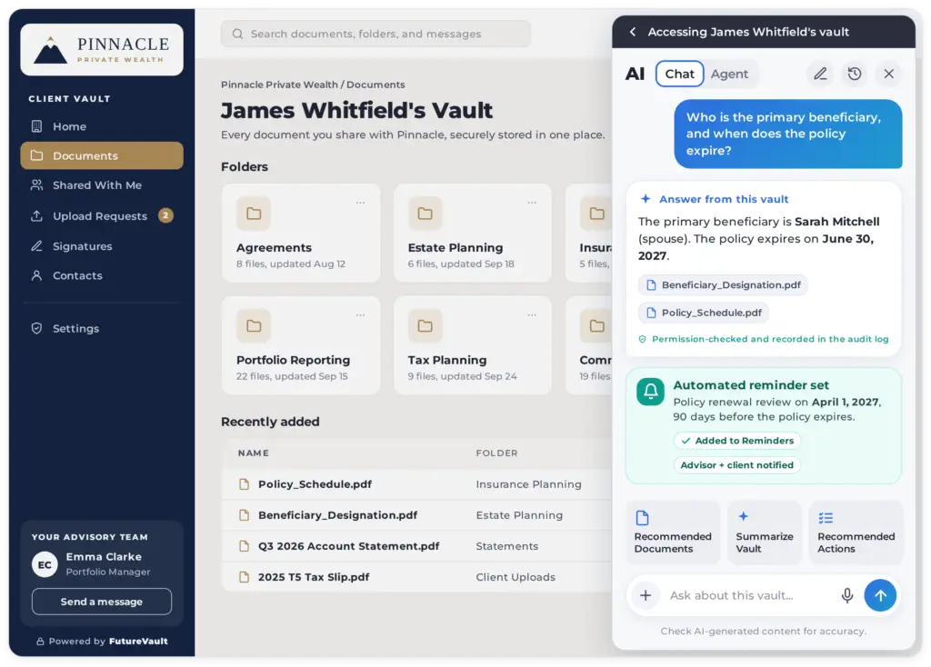 AI Vault Querying - Cross Document and Client Intelligence